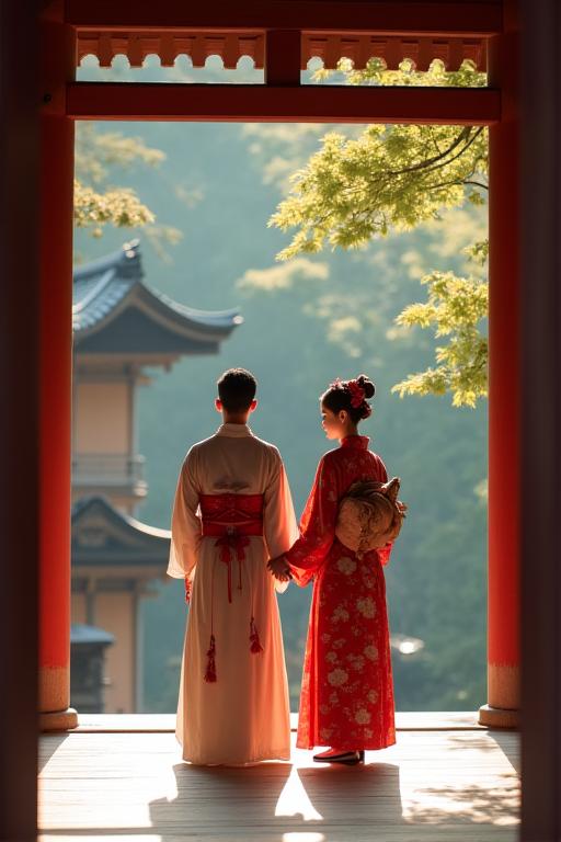 Wedding ceremony at a Kyoto temple