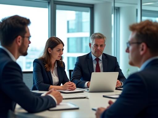 Professionals in a modern corporate meeting